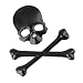 3D Metal Skull CrossBones Emblem Car Truck Motor Decal Badge Sticker -Black