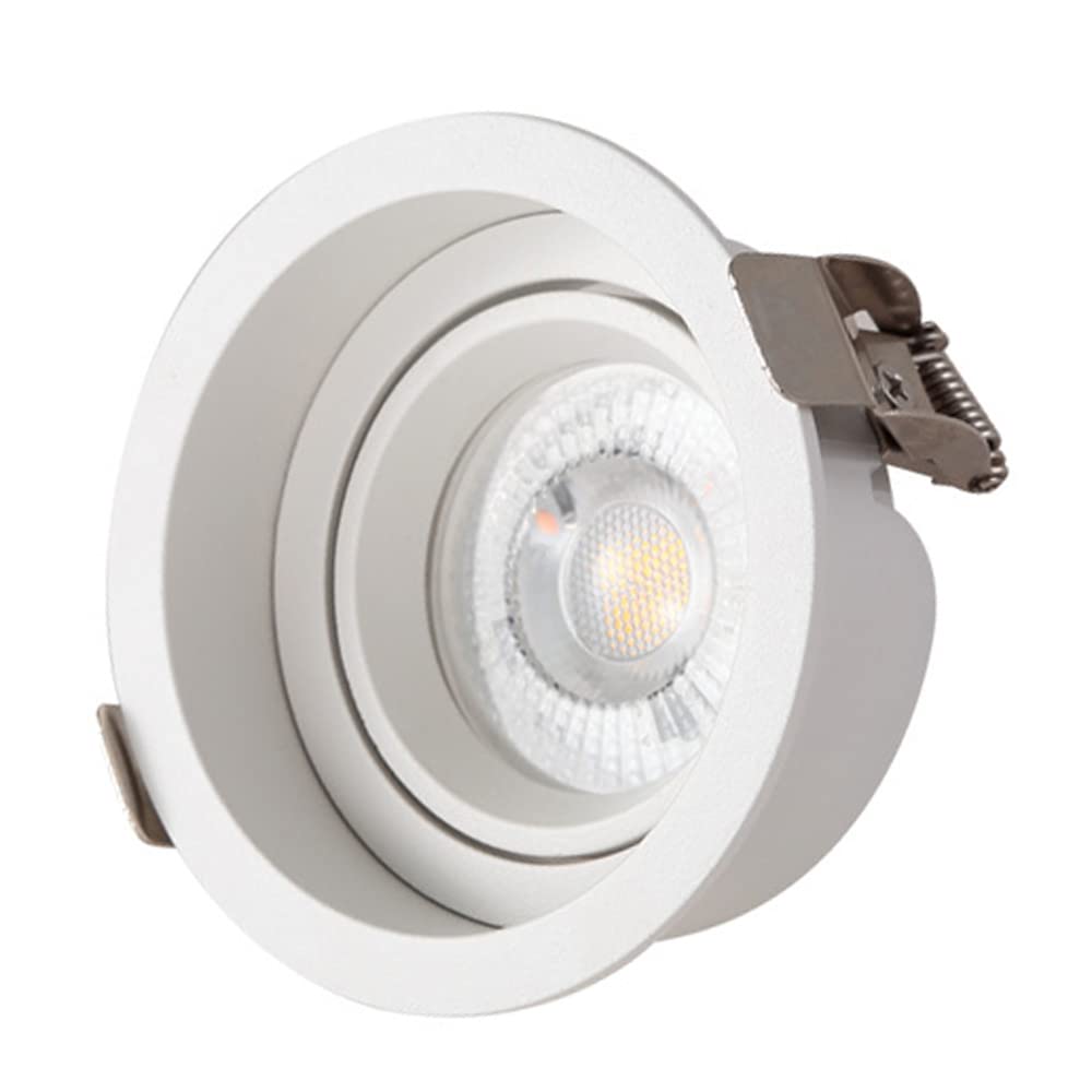 Aioneer Round White Downlight Luminaire, 5W Led Recessed Light Fixtures Ceiling Lights, 3000K-6000K Selectable Daylight Retrofit Downlight Eyeball Retrofit SpotlightB-4000K