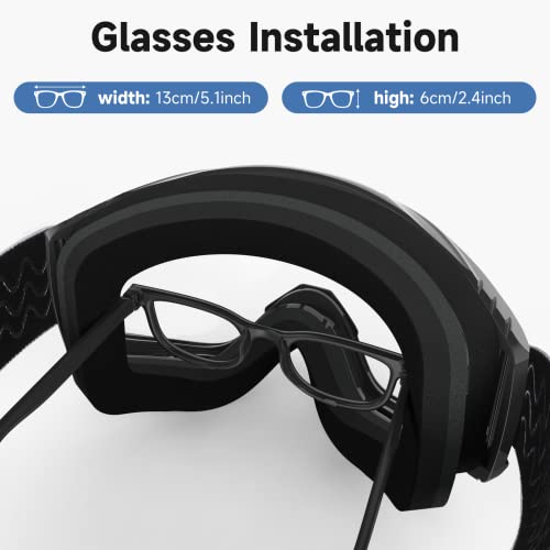 Findway Ski Goggles Otg - Over Glasses Snow Snowboard Goggles For Men Women Adult- Anti-Fog 100% Uv Protection Wide View #TOP4