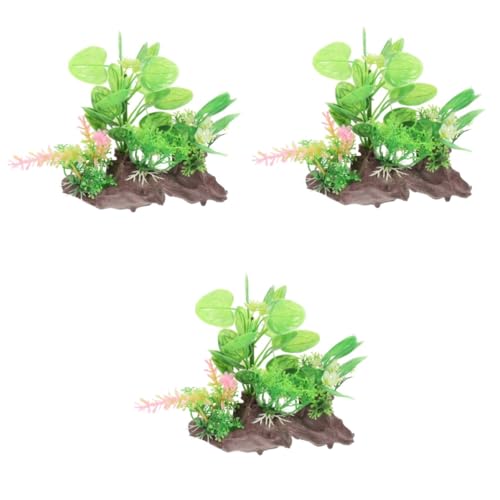 BESPORTBLE 3pcs Aquarium Plant Fish Tank Ornament Realistic Underwater Plants Decorative Fish Tank Bubbler Ornaments for Home Decor