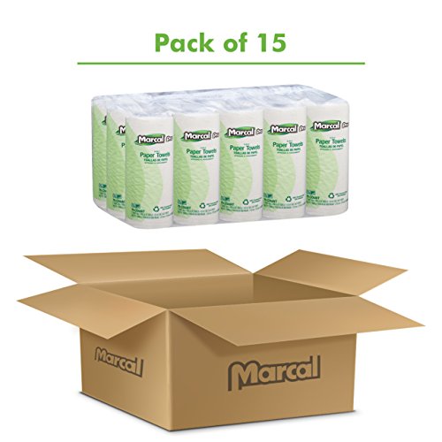 Marcal 100% Recycled Paper Cleaning Towel, 15 Count (Pack Of 1), White #TOP1