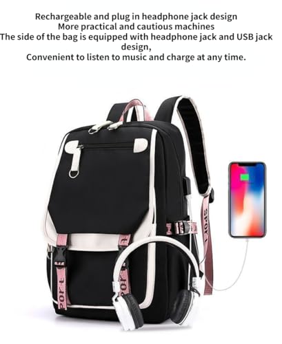 Kiobrvhe Cartoon Capybara Lightweight Waterproof Backpack for Women - Cute Aesthetic Daypack (Style B)3