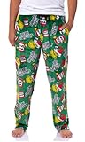Dr. Seuss The Grinch Men's Merry Grinchmas Who Hash Adult Luxury Plush Lounge Sleep Pajama Pants with Elastic Waistband (Medium)
