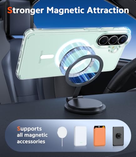 Image of FNTCASE for Samsung Galaxy A27-5G Case: [Screen Protector] Compatible with Magsafe Clear Magnetic Phone Cases Anti Yellowing Slim Rugged Shockproof Protective Transparent Cover (A-Clear)
