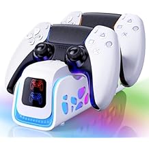 PS5 Controller Charger - Dual-Sensing Edge PS5 Charging Station with 6 LED and RGB Modes,Charging Dock is Suitable for/Slim/Pro Remote Control Accessories