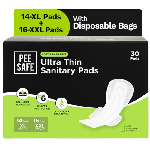 PEESAFE Ultra Thin Sanitary Pad For Women | 30 Pads- 14 XL Pads +...