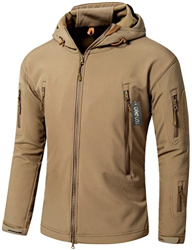 CAMO COLL Men's Outdoor Soft Shell Hooded Tactical Jacket