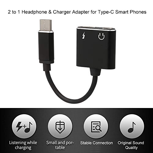 2 para 1 Tipo-C para 3,5 mm Adaptador AUX Carregador de Fone de Ouvido para Samsung Huawei Xiaomi LG