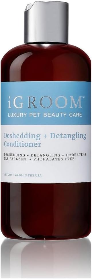 Deshedding & Detangling Dog Conditioner, Luxury Pet Beauty Care, Loosen Tangles + Unwanted Undercoat, Adds Shine + Volume, Made in USA (16 OZ)