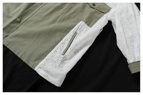 Trench en dentelle haut de gamme avec patchwork ajouré et finitions couture