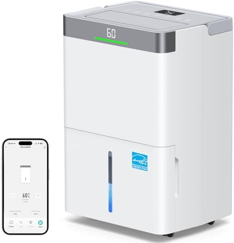 Max 80 Pints Dehumidifier Energy Star Most Efficient 2025 Smart Humidistat up to 5000 Sq.Ft with Drain Hose, Large Water Tank, WiFi Control, 24H Timer Dehumidifier for Basement,Bedroom,Home,Bathroom