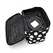 BONAMART Small Travel Makeup Bag Cosmetic Organizer Case for Women, Professional Double Layer Black Pink Dot Toiletry Train Brush Bags With Mirror for Girls Ladies (7.87x4.72x5.51 Inches)
