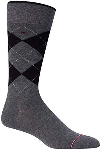 Tommy Hilfiger Men's 5 Pack Signature Dress Crew Socks, Black Argyle, Shoe Size 7-12 #TOP5