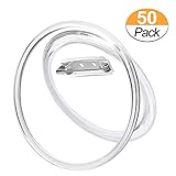 Sets Acrylic Design Button Clear Plastic Button Badges Kit with Pin for DIY Crafts (2.36 inch) (50)