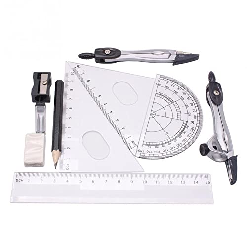 Kreislehren-Set, Kunststoff, Metall, Geometrie, Winkelmesser, Zeichnen, Schulradiergummi, Zirkel-Set, Mathematik-Radiergummi, Lineal Für Schüler, Kreislehren-Set