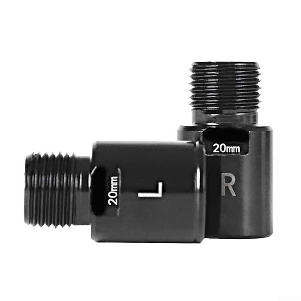 Pedal Axle Extender, 16mm/20mm Bicycle Pedal Spacer Pair for Road Bike Stainless Steel Pedal Extensions Enhanced Comfort for Wide Stance Cycling(20mm Black)