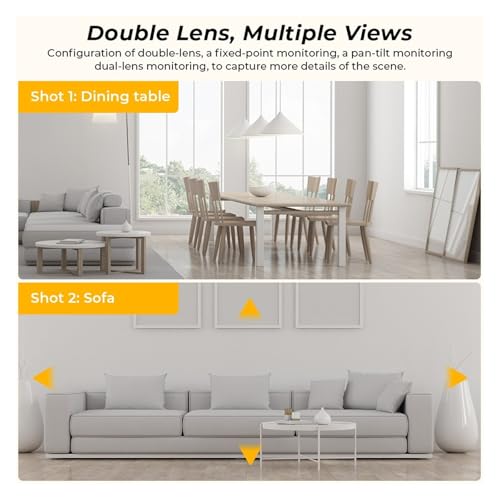 Caméra WiFi 4MP haute définition avec double écran et mini dôme PTZ