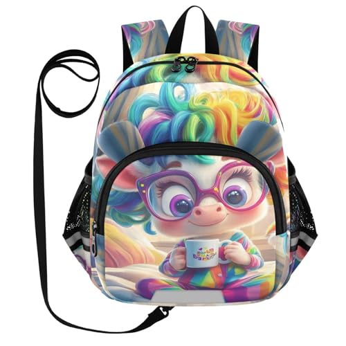 Cartoon Cow Puppy Toddler Harness Backpack for Boys Girls 3-6 Years Kids Backpack with Anti Lost Safety Leash Child Leash Backpack for Preschool Travel Walking