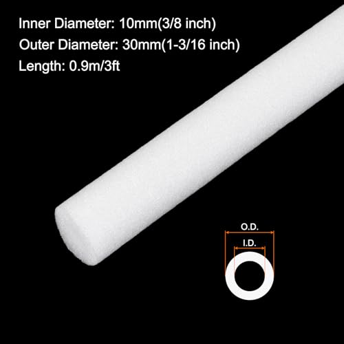 Rebower 8pcs Pipe Insulation Foam Tube 3/8" ID x 1-3/16" OD 3ft Heat Preservation Foam Pipe [for Copper Water Pipe Freeze Protection] - 10mmx30mm/White by Rebower - Used condition - Image 2