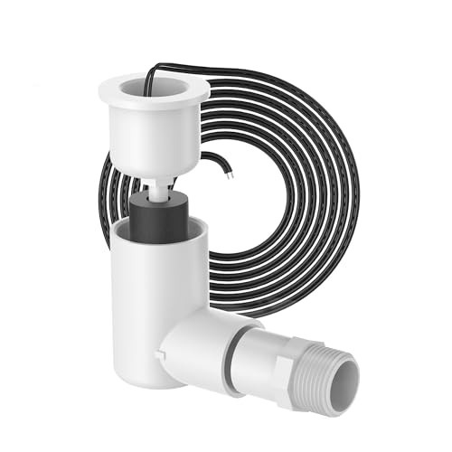 SS2 Float Switch L Shape Safe-T-Switch for HVAC Drain Pan Condensate Outlet, AC Pan Float Switch Detects Clogged AC Condensate Drain and Shut Off System