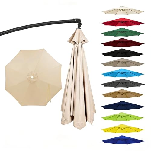 11FT Beige Cantilever Umbrella Canopy 64-66