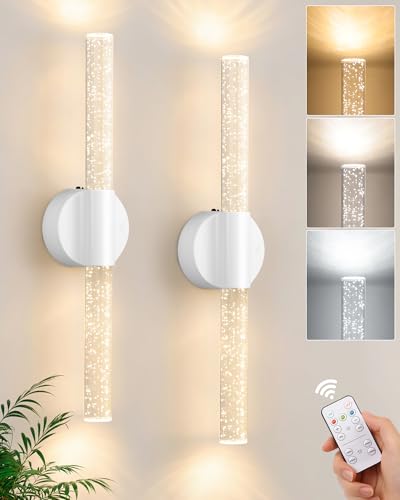 Image of VerRon Peel and Stick Rechargeable Magnetic Wireless Wall Sconces Set of 2