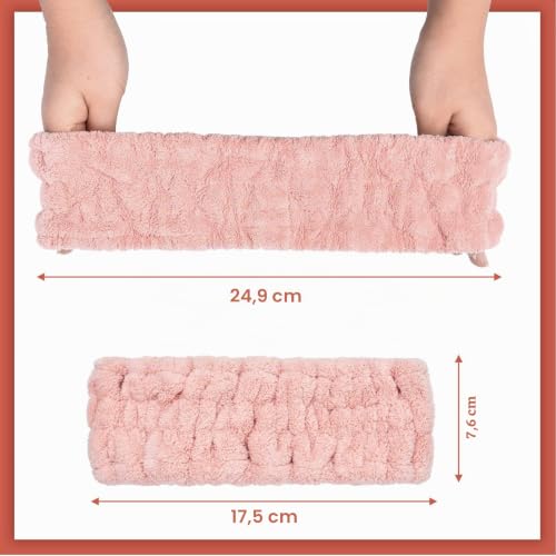 Chuangdi 3 Pièces Bandeaux de Visage pour Femme, Bleu, Rose, Blanc – vue 2