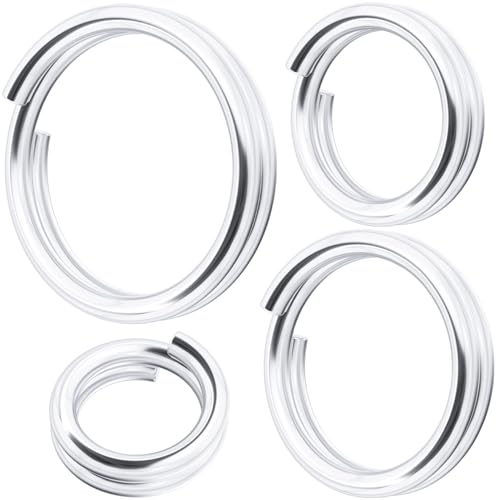 JYvivid 4 Pcs 925 Sterling Silver Split Jump Ring, Small Open Connector Jump Rings, Split Rings for Bracelet, Necklace, Jewelry Findings, Key Rings - 4/5/6/8mm