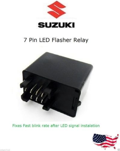 7 Pin Suzuki Flasher Relay Fast No Flash Bike LED Turn Signal Load GSXR DRZ