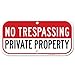 No Trespassing Private Property Sign - 6" X 12" - .060 3M Engineer Grade Reflective Aluminum - Made in USA - UV Protected and Weatherproof - A88-270RA