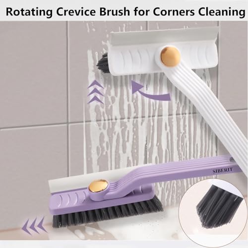 Image of Multi-Function Rotating Crevice Cleaning Brush, Hard Bristle Crevice Cleaning Brush for Household use, Upgraded 4-in-1 Gap Cleaning Brush for Kitchen Bathroom (3, Purple+White+Brown)