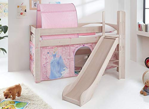 Froschkönig24 Hochbett Leo Kinderbett mit Rutsche Spielbett Bett Weiß...