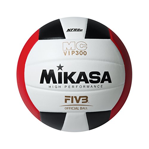Mikasa Indoor Volleyball, Red/White/Black