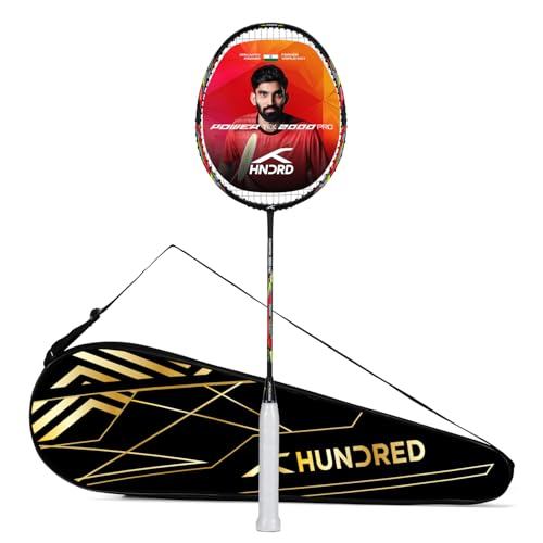 HUNDRED Graphite Powertek 2000 Pro Badminton Racket 90G Black - Image 2