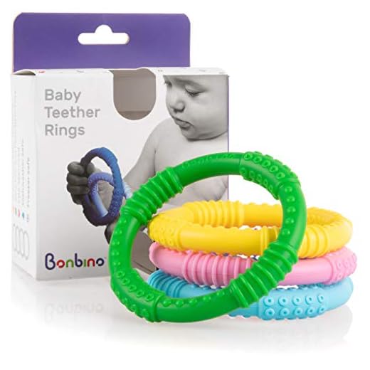 Meilleur bébé Anneau de dentition – 4 en silicone Anneau de dentition Sensorielle Toys – Fun, coloré, et sans BPA – apaisant Soulagement de la douleur et de bave Proof Infant Toys – résoudre de dentition maintenant