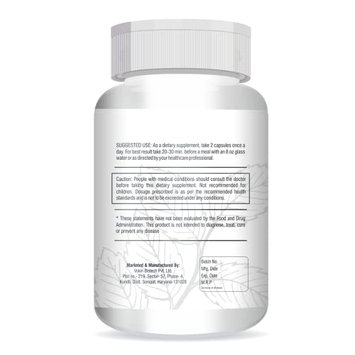 Image of Vokin Biotech Herbal Insulux Plus For Endocrine Health and Diabetes Control Berberine 200mg and Milk Thistle 200mg (60 Capsules) With Vijaysar Glass Natural Herbal Tumbler
