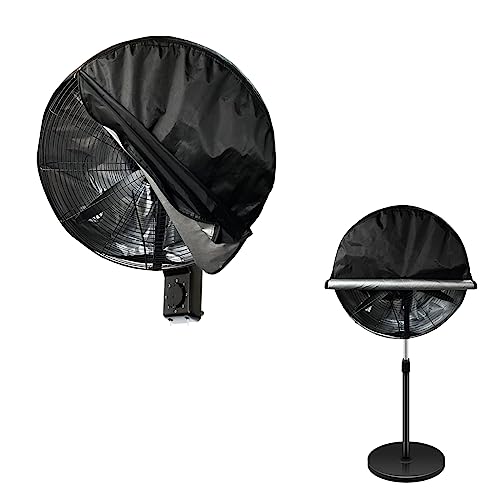Bitubi Wall Mount Fan Cover,Waterproof Outdoor Fan Covers,Compatible for 24 Inch Industrial Fan and Pedestal Fan,Heavy Duty 600D oxford Dustproof Fan Cover,Black