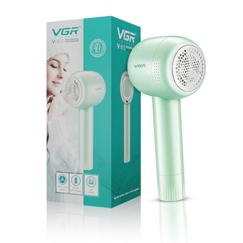 Image of VGR V-813 Professional Lint Remover for Clothes, Rechargeable Fabric Shaver with Stainless Steel Blades, USB Type-C Charging, Powerful Fuzz Remover for Sweater, Wool, Blanket & Furniture, Pastal Green