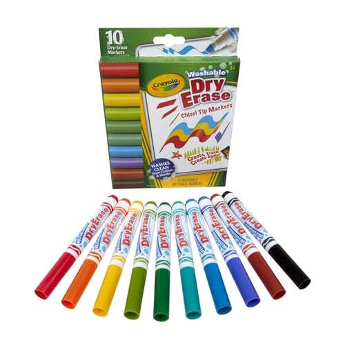 Crayola Washable Dura-Wedge Tip Dry Erase Markers 10 Count