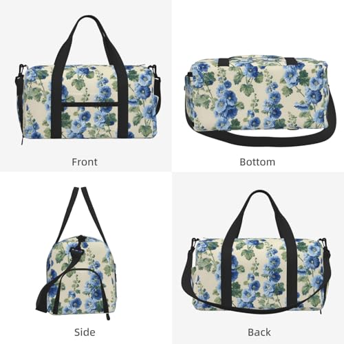 Bolsa de viaje de fin de semana con flores y compartimento de zapatos para yoga y baile 2