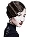 DIFEI 7 Colors Women Black Blonde Golden Brown Pink Blue Wine Red Short Finger Wave Curly Wigs Nuna Wigs Janet Collection (Black)