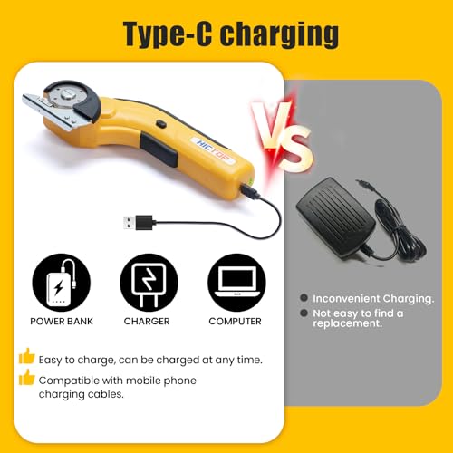 Hictop Electric Scissors Cordless Cardboard Cutter Heavy Duty With Safety Lock 4.2V Rechargeable Electric Scissors For Thick Cardboard thumb #2