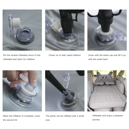 Mlctech Car Air Mattress Suv Air Mattress Camping Inflatable Thickened Bed With Back Cushion - Two Foot Pier And Two Pillows - Pvc Sleeping Bed With Electric Air Pump And Storage Bag (Grey) #TOP2