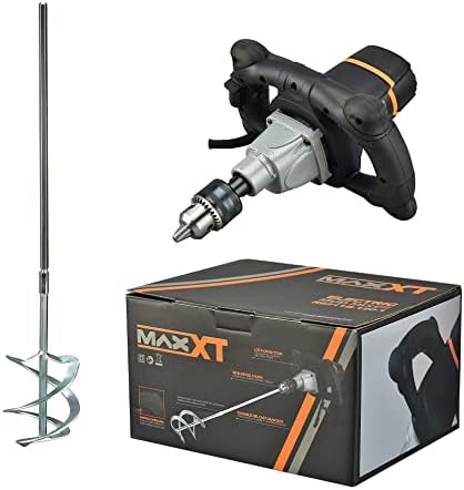 MAXXT 12A Single Paddle Mixer Concrete/Mortar Mixer, 5/8" Keyed Chuck,Soft Start,Come w/100mm Large Spiral Mixing Paddle