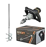 MAXXT 12A Single Paddle Mixer Concrete/Mortar Mixer, 5/8" Keyed Chuck,Soft Start,Come w/100mm Large