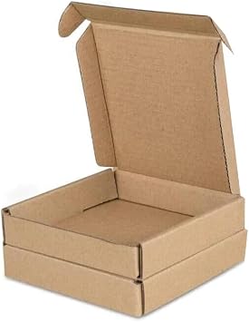 100 Pack Large Letter Box Royal Mail PIP Boxes C7 Cardboard Postal Mailing Brown Mini 100 Corrugated Kraft Shipping Carton External Measurement 14cm x 10.5cm x 2.3cm Strong Posting