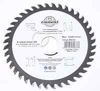 Eisenwolf 125x22,23 mm vollständig gehärtetes und gespanntes langlebiges und strapazierfähiges Sägeblatt, Kreissägeblatt für Holz mit 40 gekippten TCT-Zähnen und Laser-Cuts für Lärmminderung