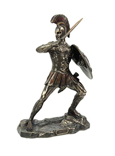 Estatua Héctor de Troya de Resina y Bronce 9.25 pulg