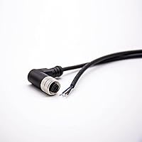 Vista 4 de Elecbee Conector M12 A-Code Cable sobremoldeado de ángulo recto de cabeza hembra única (cable de 3 pines de 16.4 ft/16.4 pies)