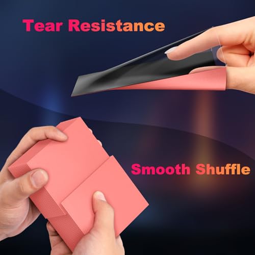 Image of 200 Pack Card Sleeves, Matte Dual Trading Card Sleeves with Opaque Back & Smooth Shuffle, Tear Resistant Card Protectors for MTG, TCG and Game Cards (Peach Pink)